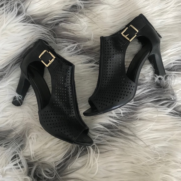 Mossimo Supply Co. Shoes - Black heels with gold buckle